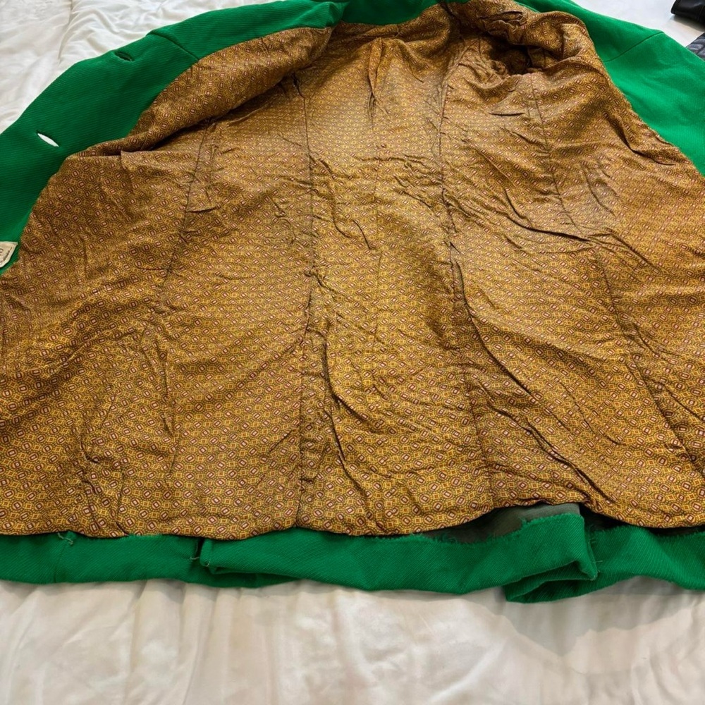 Green Wool Double-Breasted Pea Coat Vintage 1950s/1960s - Picture 7 of 8